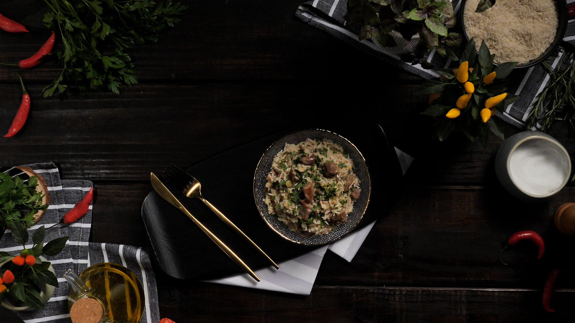 Ancho no Arroz Basmati com Ervas e Especiarias