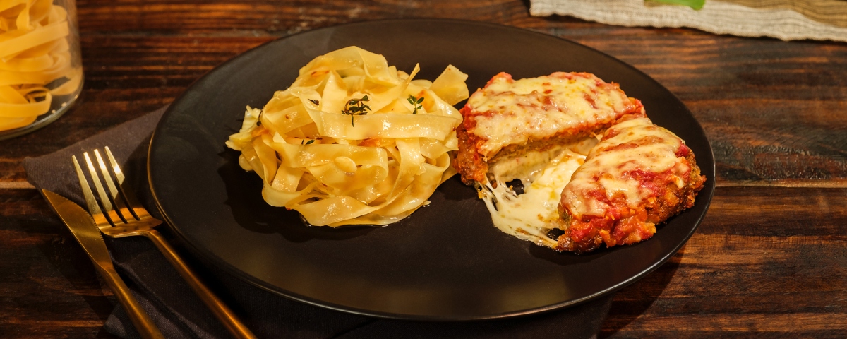 Polpetone à Parmegiana com Talharim