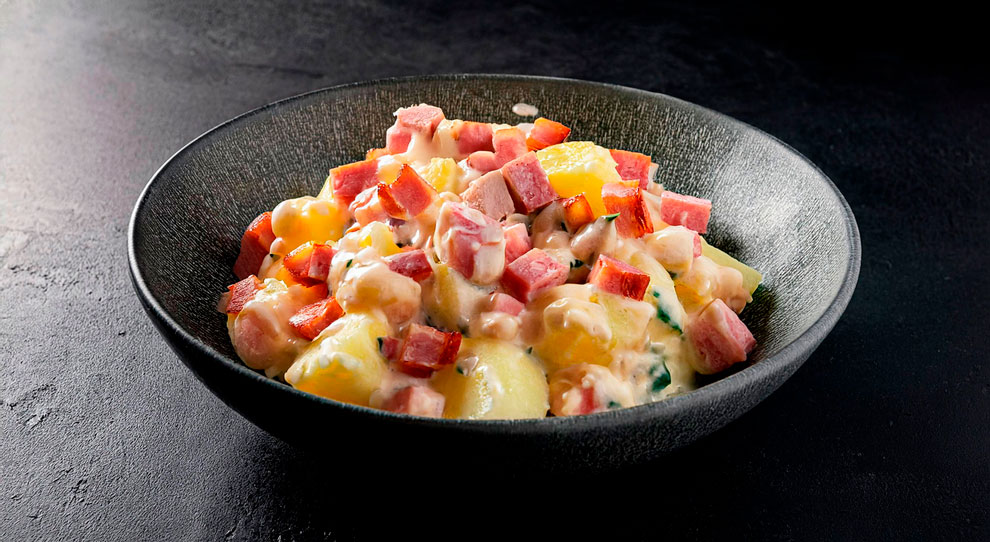 Salada de Batata com Bacon Extra Pernil Crocante