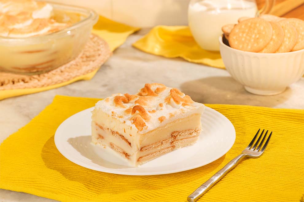 Deliciosa sobremesa de mousse com biscoitos